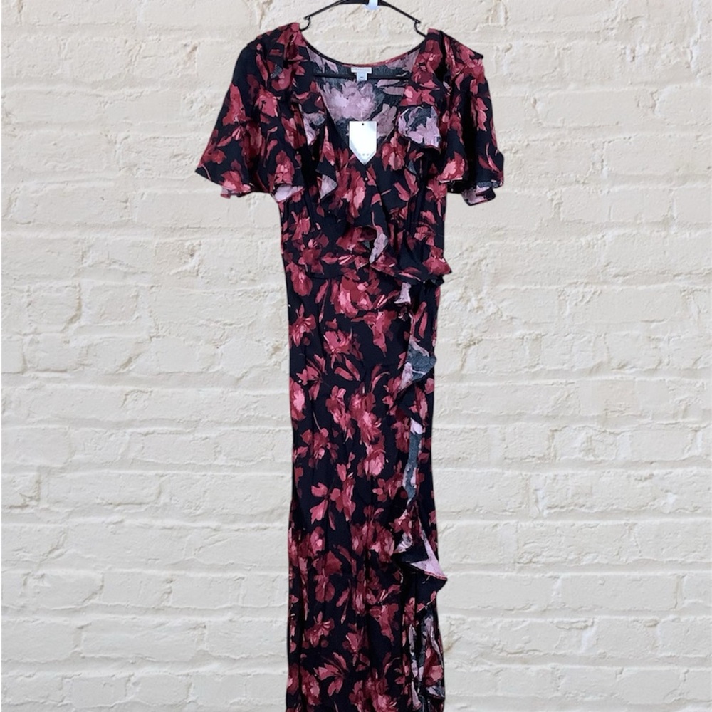 A New Day Dress Size XS Floral Maxi Flounce NWT